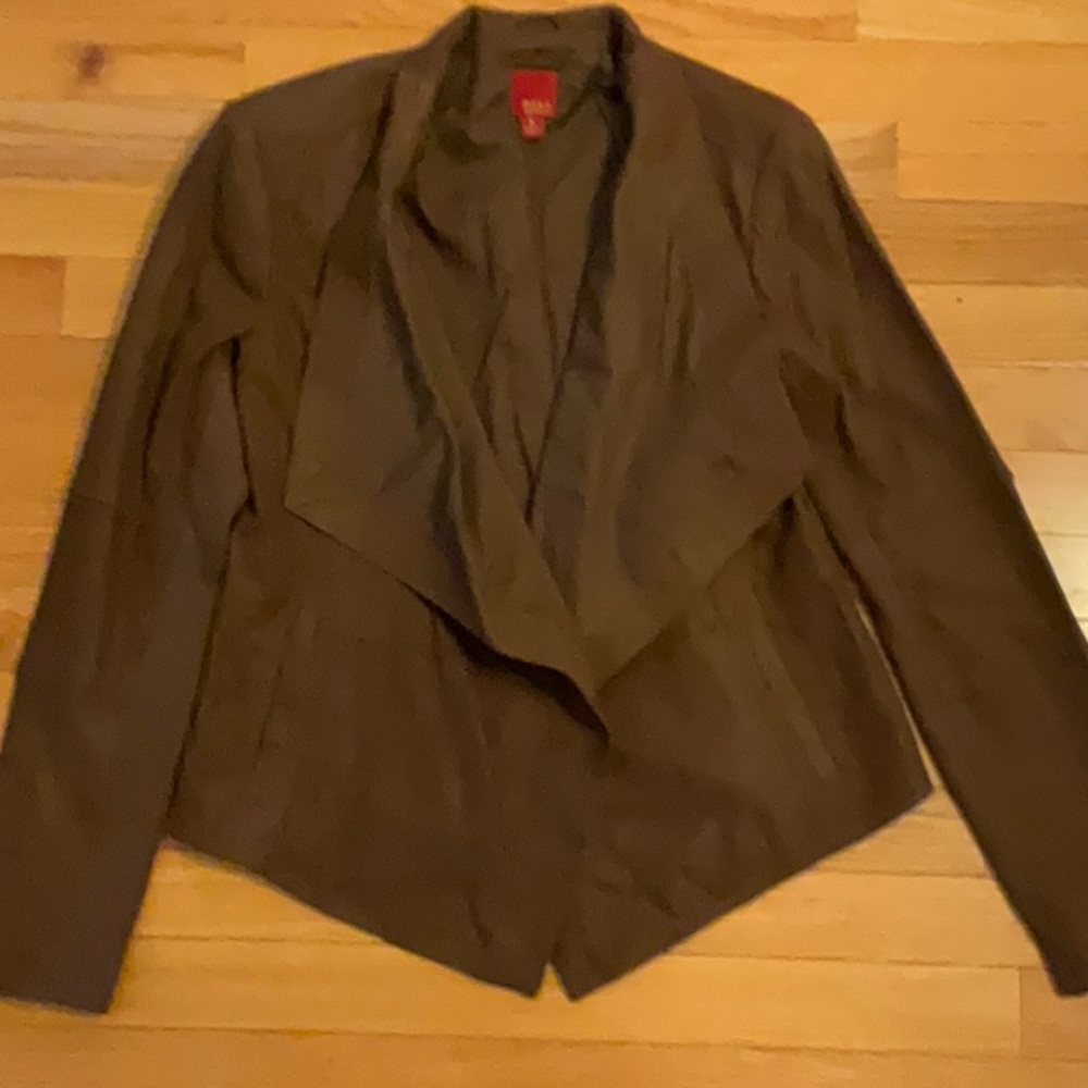 G.I.L.I Open Front Tonal Leather Jacket